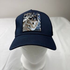 KBETHOS Classics Navy Blue Wolf Killa Embroidered Patch Trucker Hat Snapback Cap